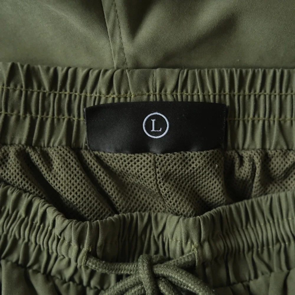 Civil Regime Shorts Mens Olive Green Athletic Mesh Lined Streetwear Large 2518